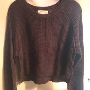 Brown cable knit sweater